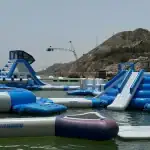 Inflatables in the water at Lunar Cable Park