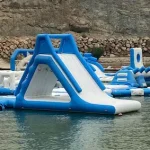 An inflatable slide at Lunar Cable Park