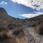 View of the El Hoyazo crater from the base of the footpath