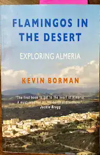 Book cover for Flamingos in the Desert which includes the area around Mojacar
