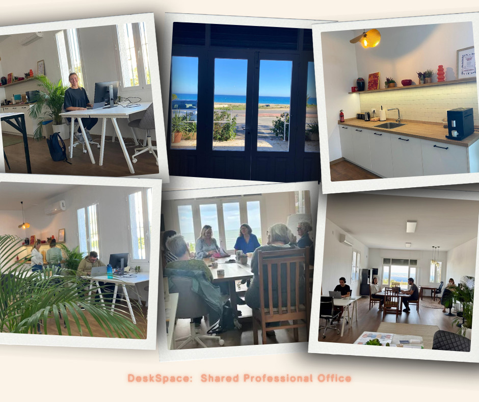 DeskSpace Mojacar coworking space collage