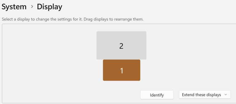 Showing the settings for how to set up an external Display to work how I work